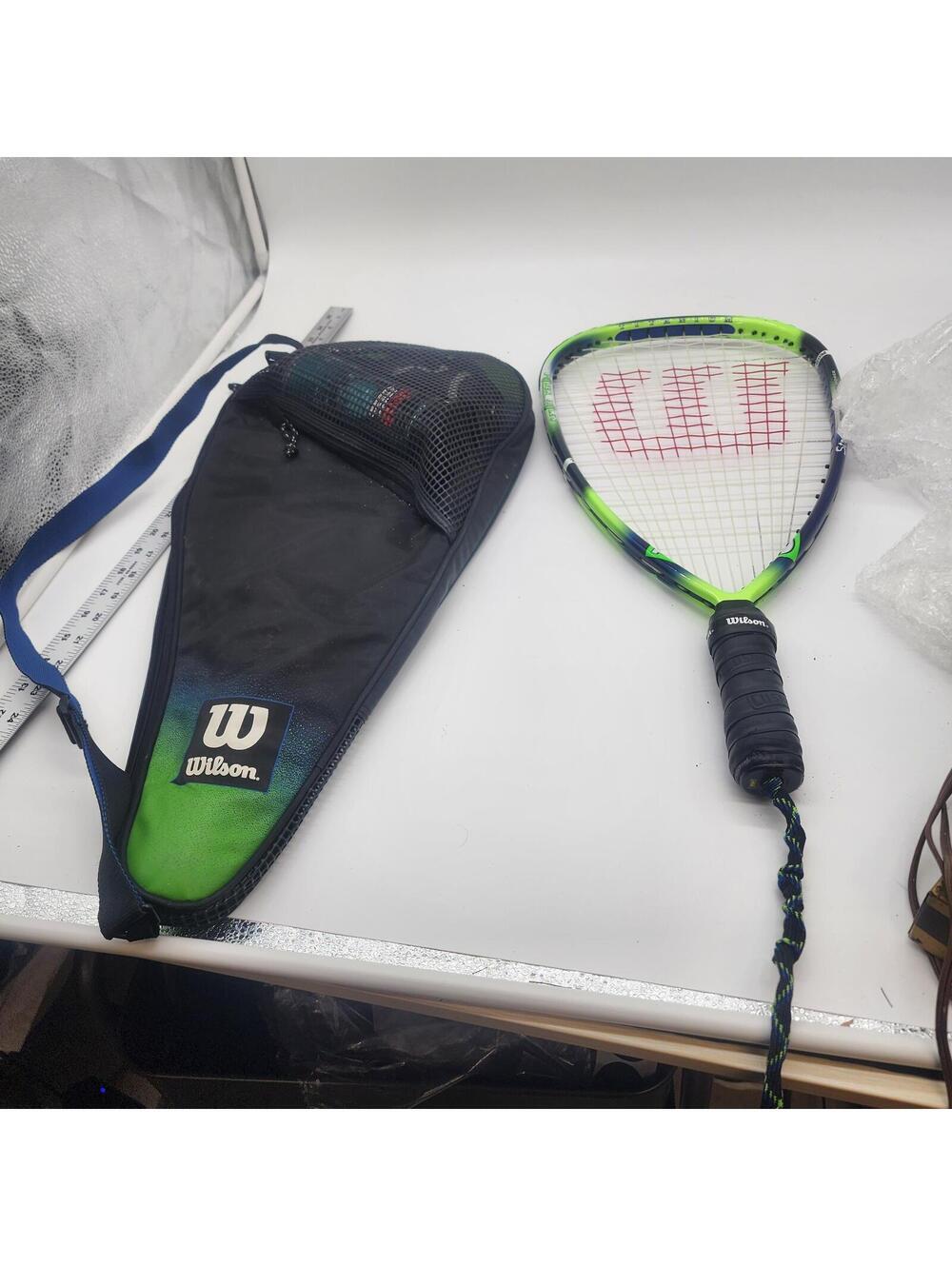 Wilson T22 Power Holes Racquetball Racquet with Cover and 3 balls